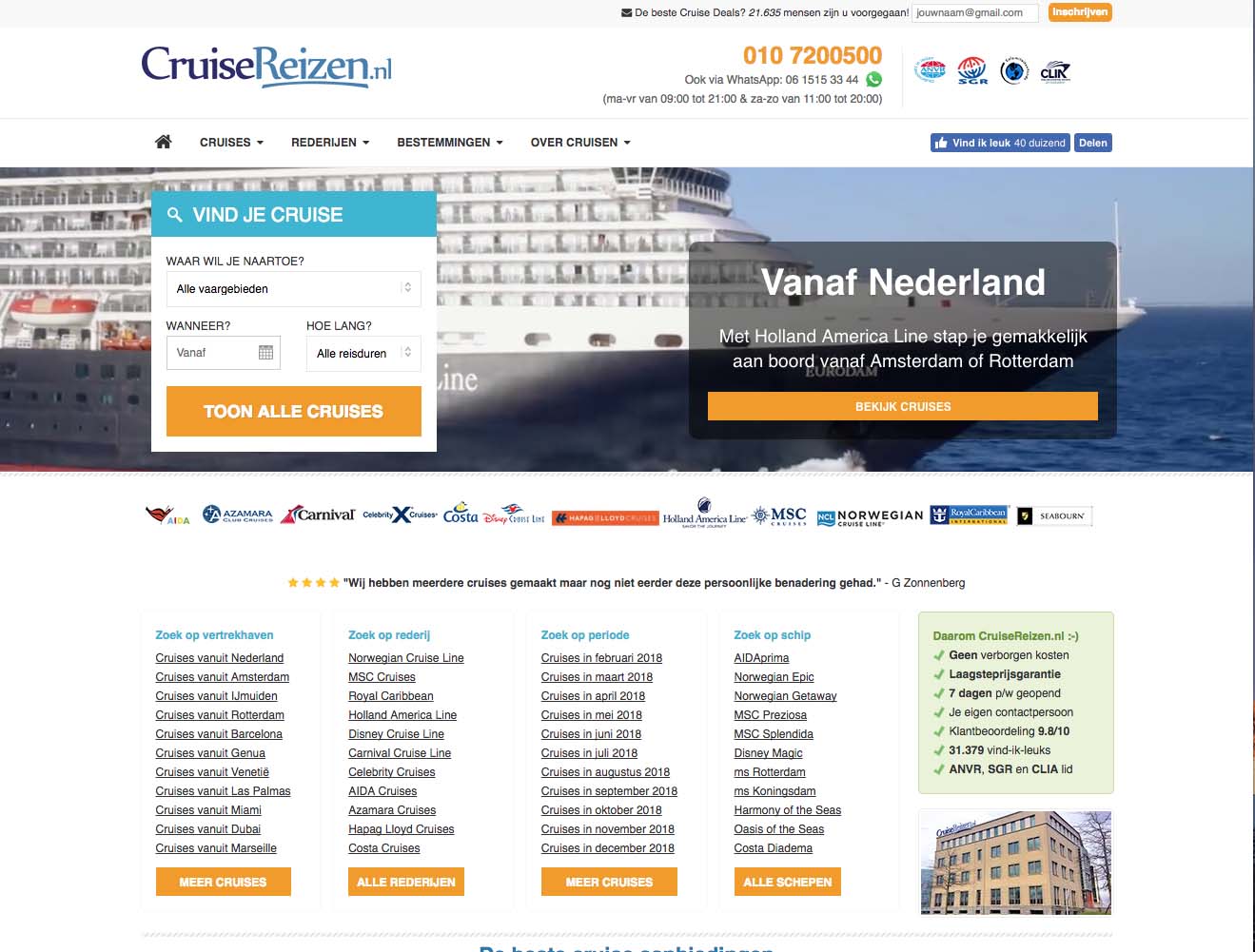 Cruisereizen accepteert american express creditcards2