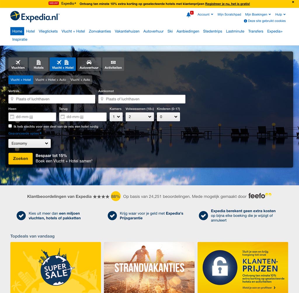 Expedia accepteert American Express Creditcards2