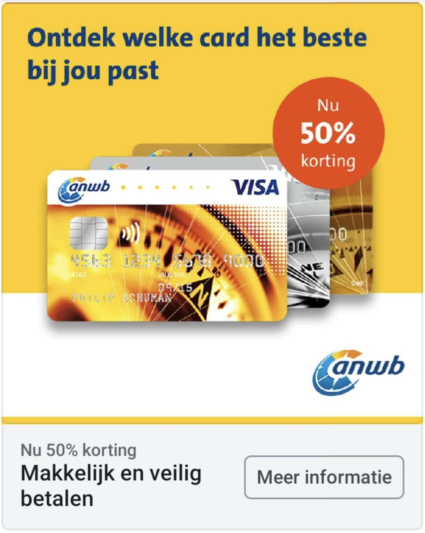 ANWB Creditcards met 50% korting