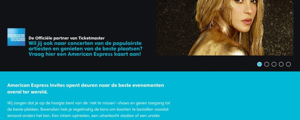 Shakira presale Ticketmaster tickets via American Express