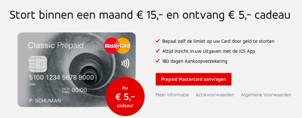 Mastercard Prepaid creditcard aanvragen